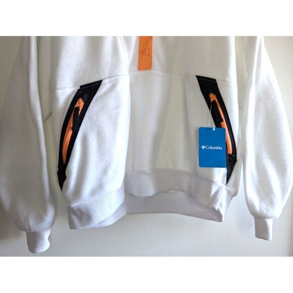 Columbia Winter Trainer Fleece Pullover Womens Size XL 1/4 Snap Anorak White NEW - Picture 3 of 7